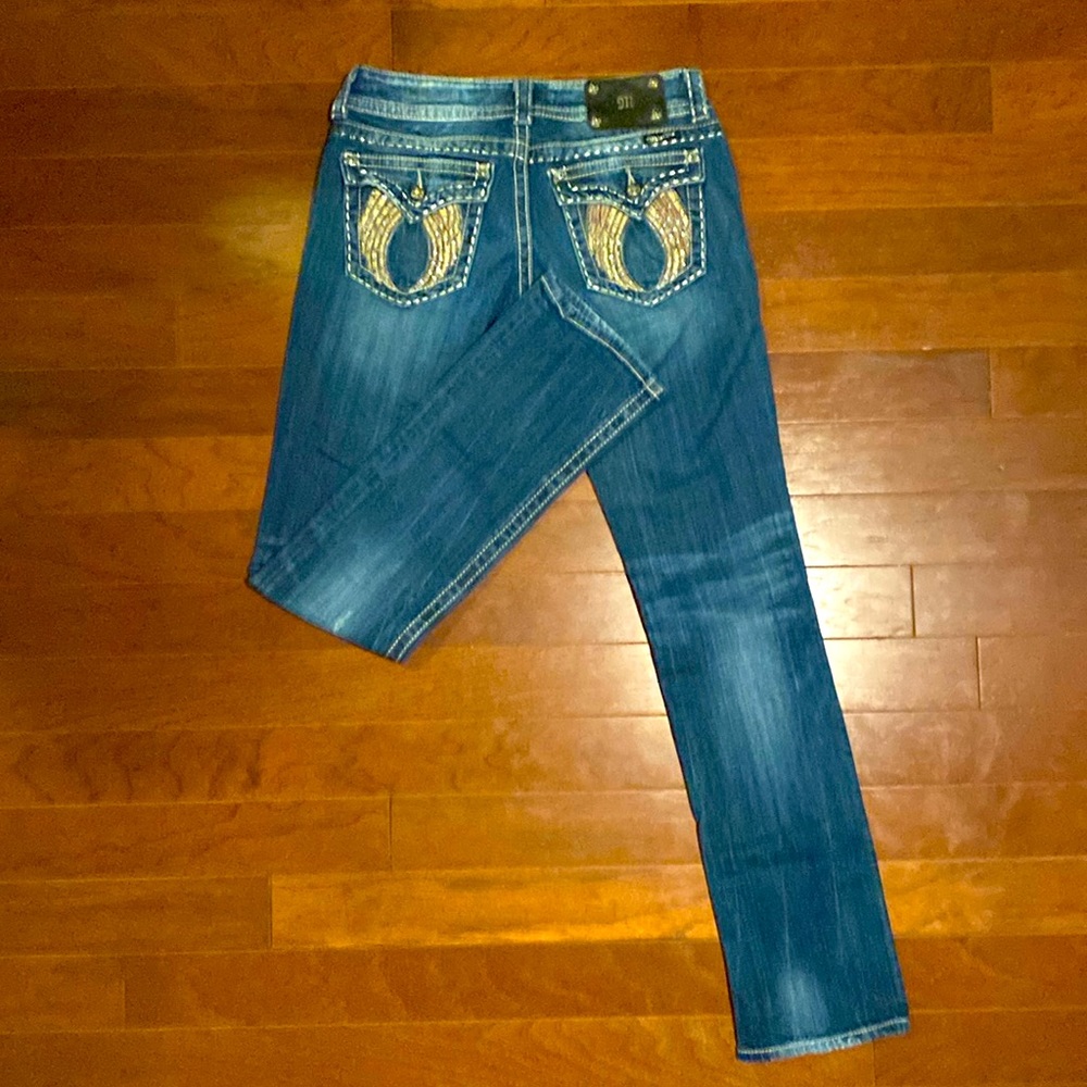 Miss Me Double Button Straight Jeans - Size 28